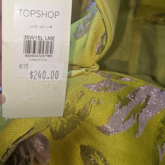 Spectacular Yellow Black Silver  A-Line, Fit & Flare Party Dress Size 0  NEW NWT - Picture 6 of 6